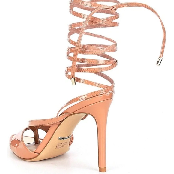 Gianni Bini Misha Patent Leather Ankle Wrap-Up Dress Sandals - Picture 2 of 10